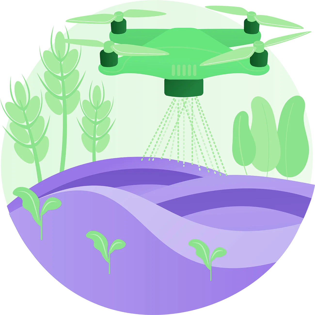 Drone Seeding Illustration Drone Seeding Illustration
